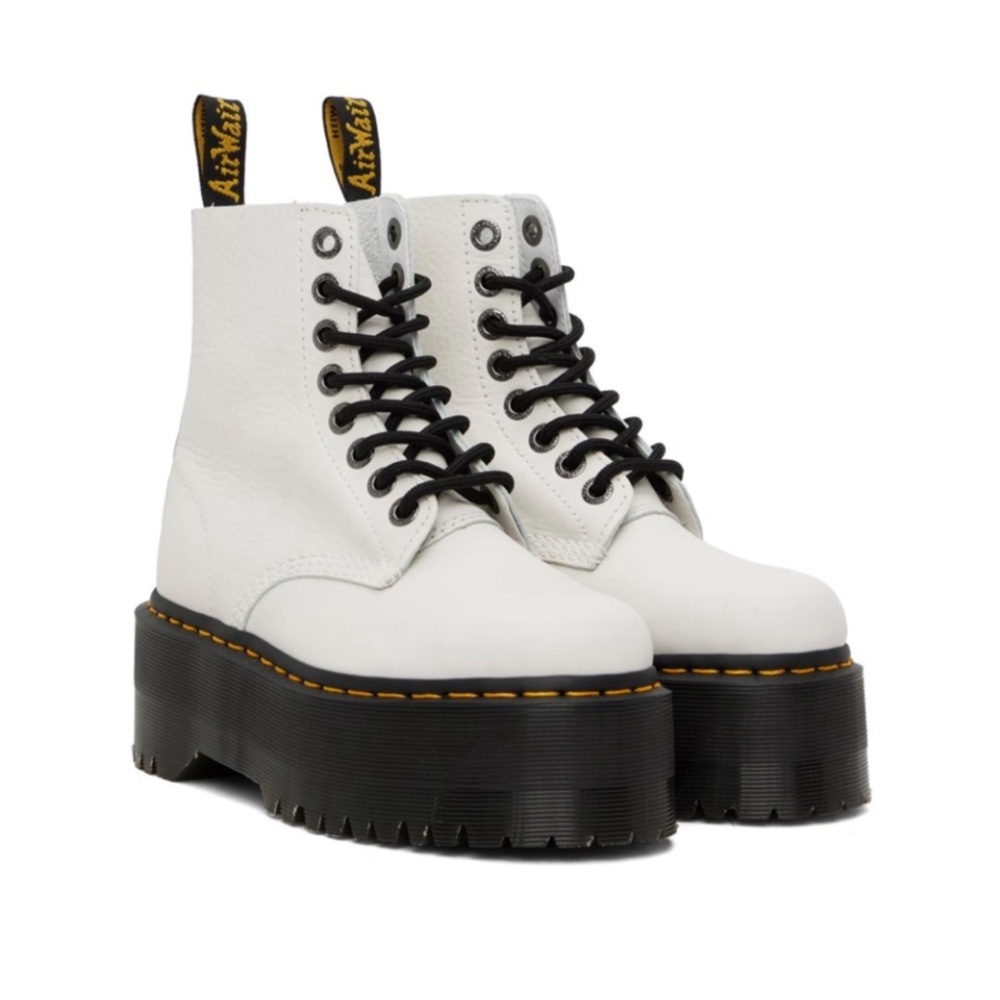 Dr. Marten’s 1460 Pascal Max Women's White Leather Boots NWT NIB